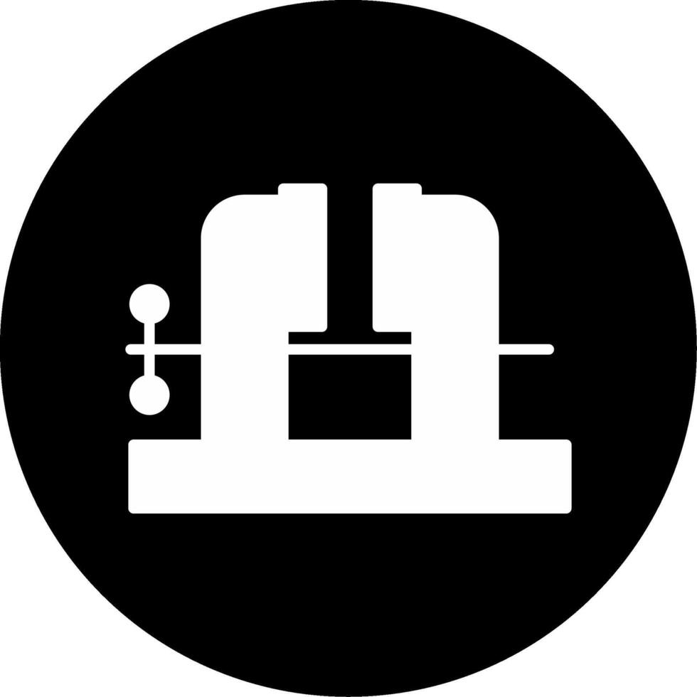 Cast Iron Bench Vise Glyph Circle Inverted vector