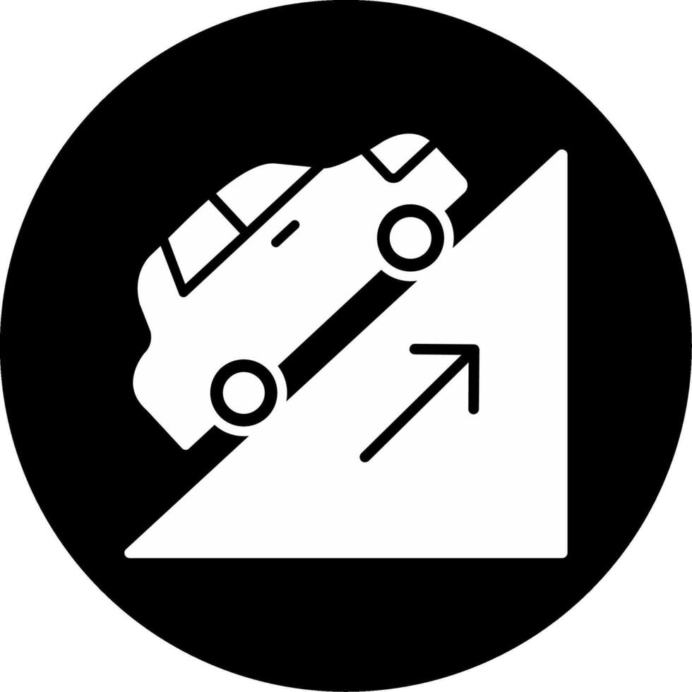Uphill Hill Start Technique Glyph Circle Inverted vector