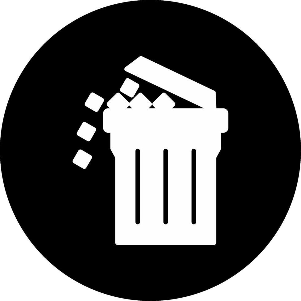 Plastic Waste Bin Glyph Circle Inverted vector