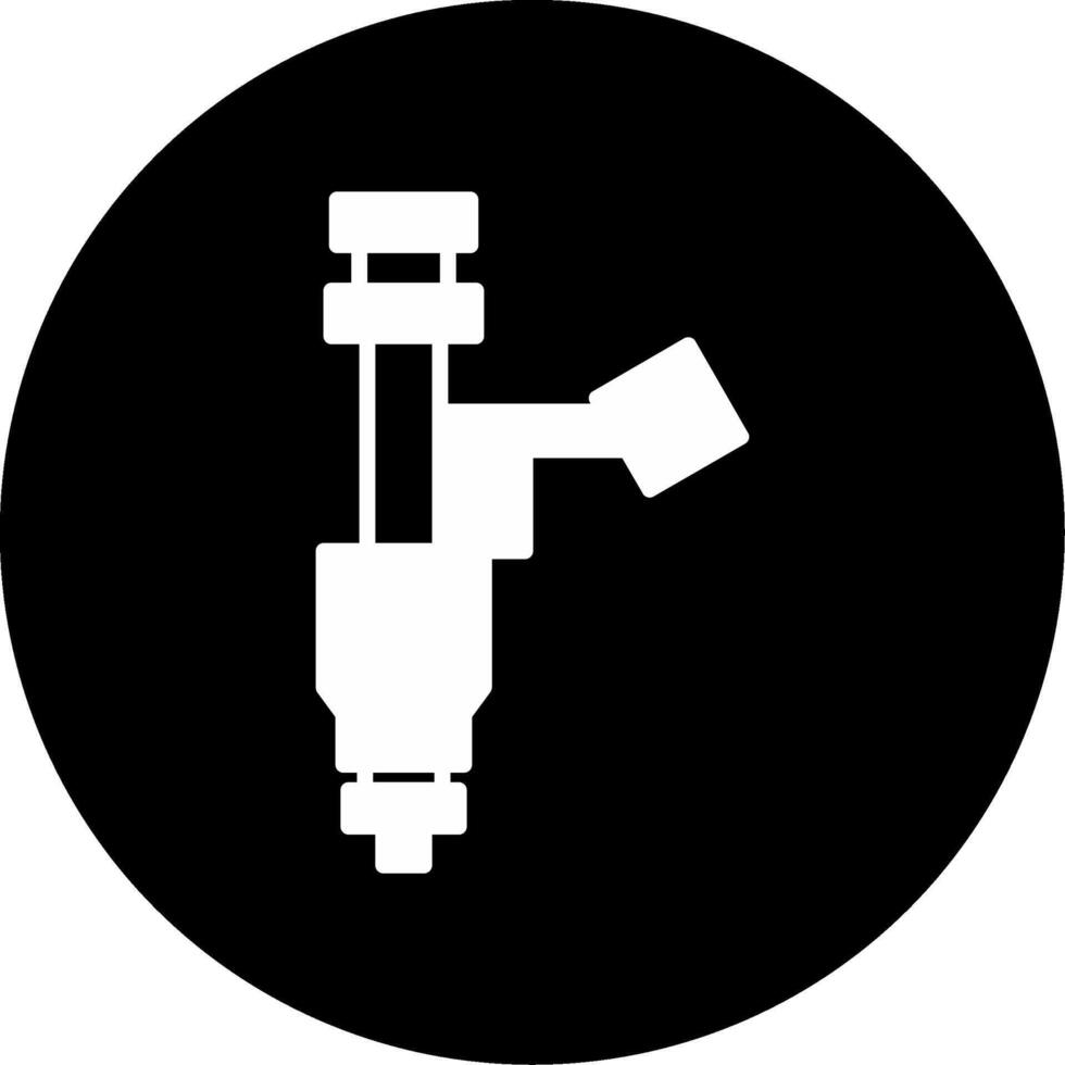 High Pressure Fuel Injector Glyph Circle Inverted vector