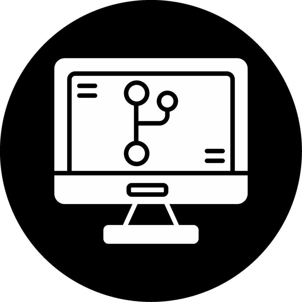 git versión controlar herramienta glifo circulo invertido vector