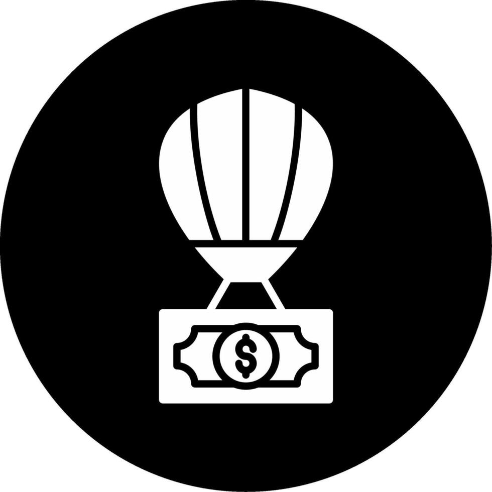 Balloon Loan Final Payment Glyph Circle Inverted vector