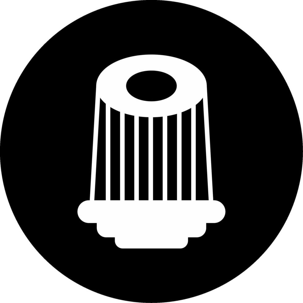 Engine Air Filter Glyph Circle Inverted vector
