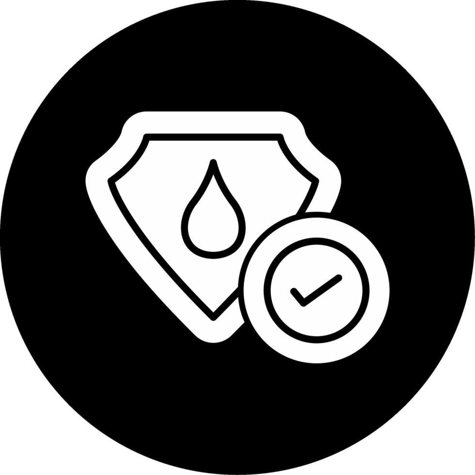 Waterproof Seal and Coating Glyph Circle Inverted vector