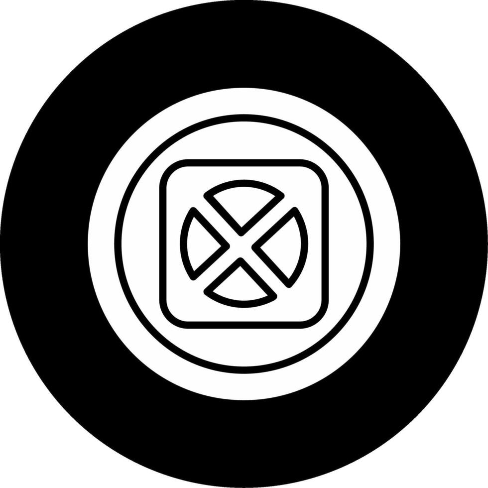 No Stopping Zone Symbol Glyph Circle Inverted vector