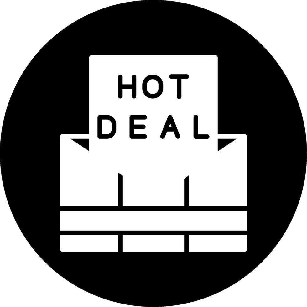 Hot Email Deals Promo Glyph Circle Inverted vector