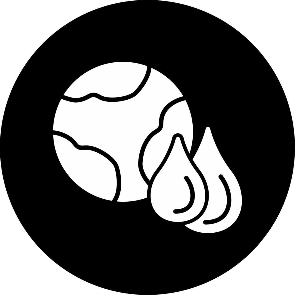 Worldwide Water Scarcity Crisis Glyph Circle Inverted vector