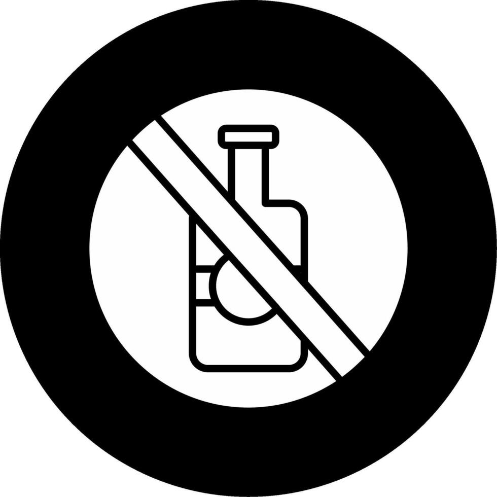 No Drinking Policy Notice Glyph Circle Inverted vector
