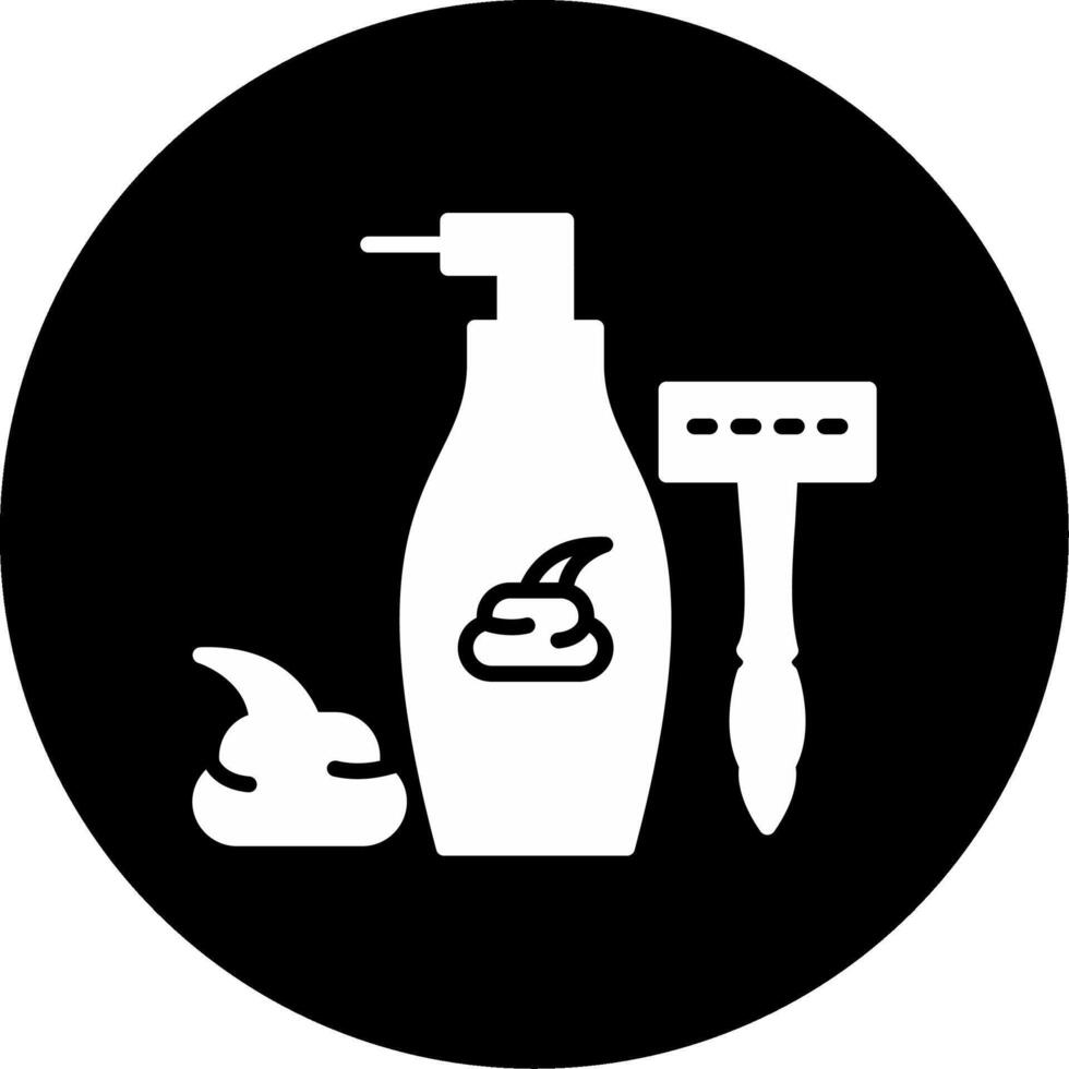 Sensitive Skin Shaving Cream Glyph Circle Inverted vector