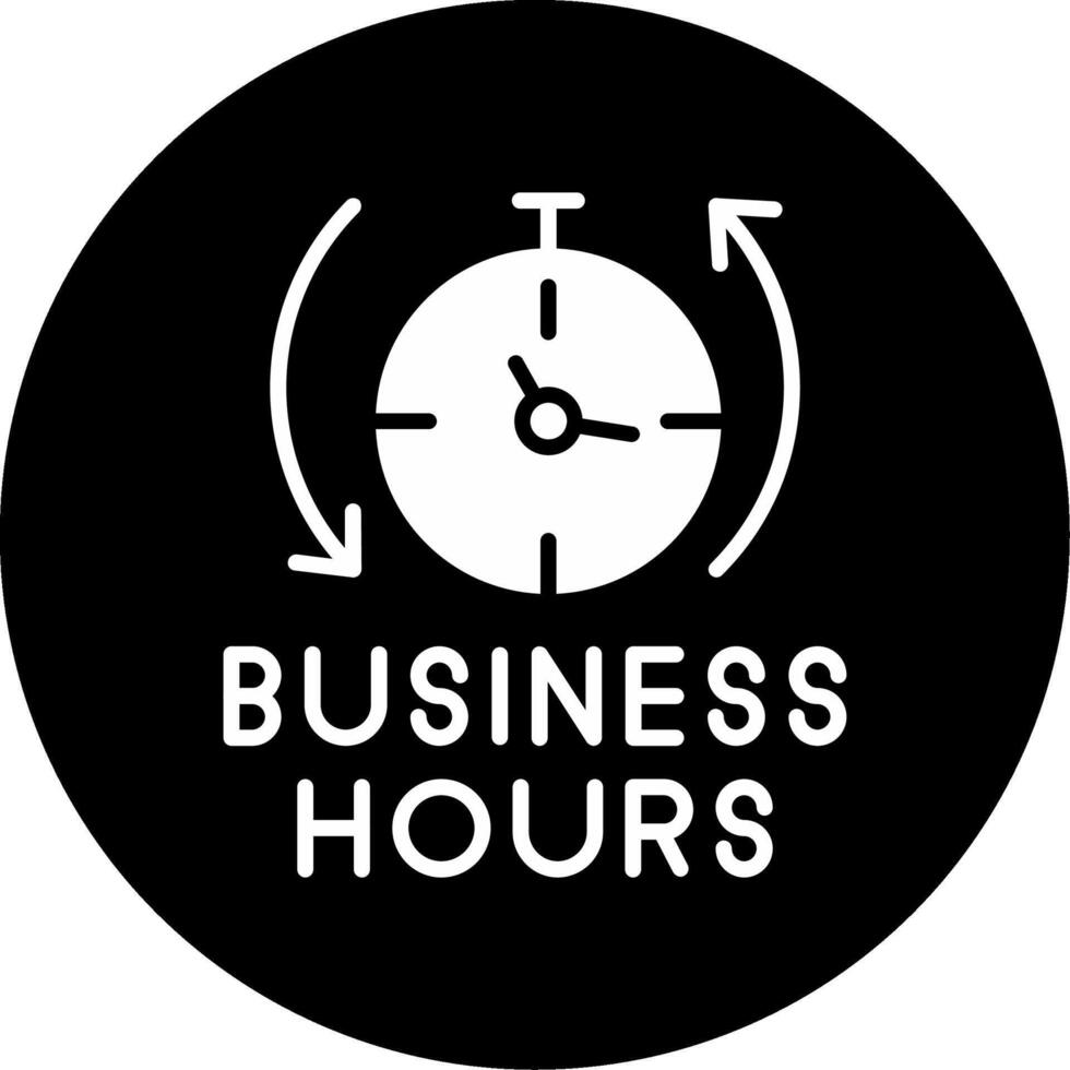 Official Business Hours Notice Glyph Circle Inverted vector