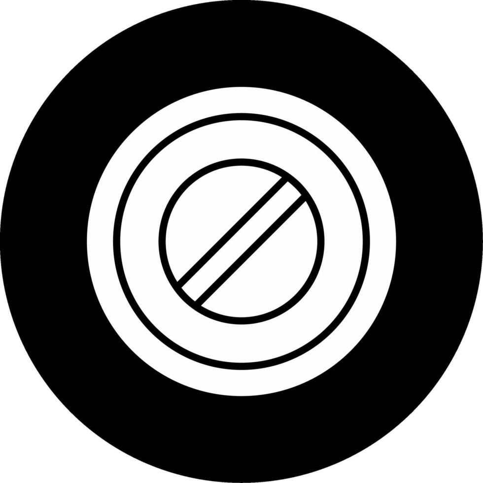 Road Fully Closed Board Glyph Circle Inverted vector
