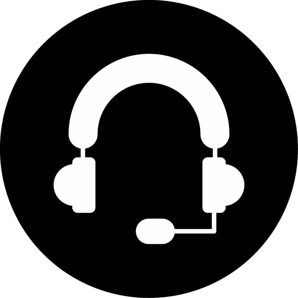 Noise Canceling Headphones Glyph Circle Inverted vector