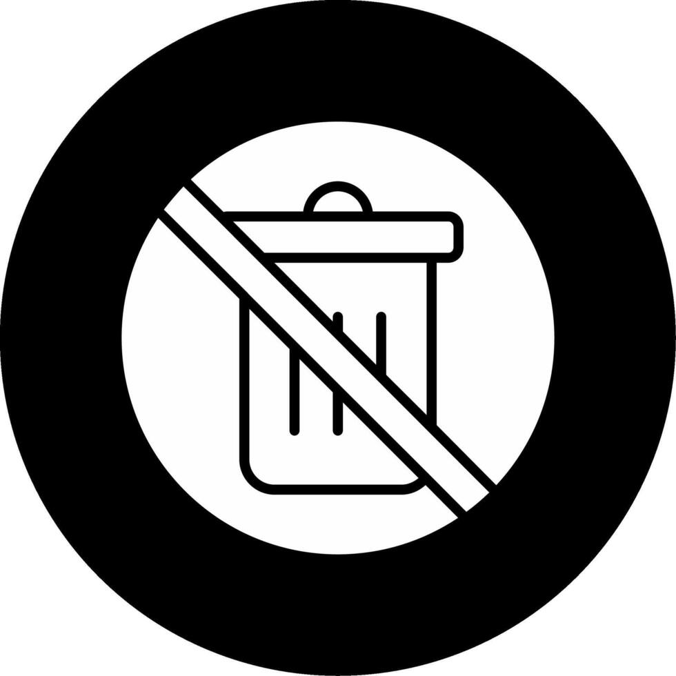 No Littering Warning Sign Glyph Circle Inverted vector