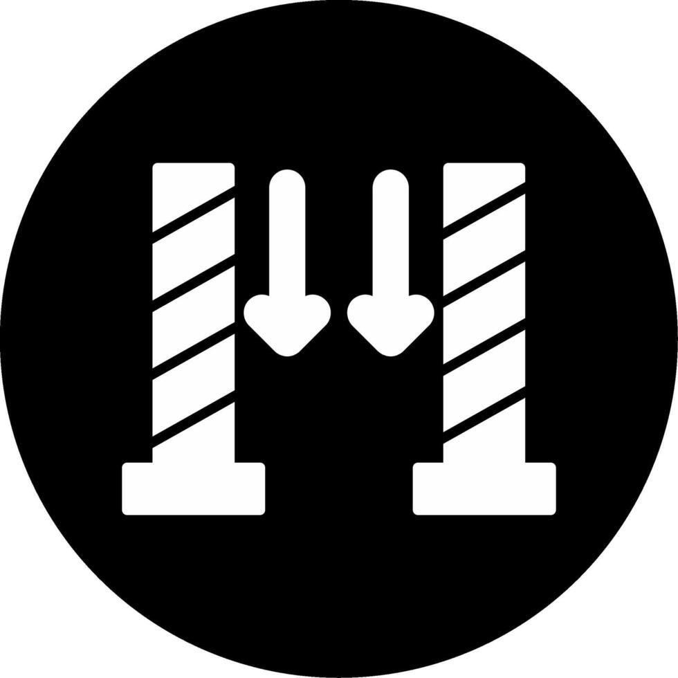 Platform Mind the Gap Warning Glyph Circle Inverted vector