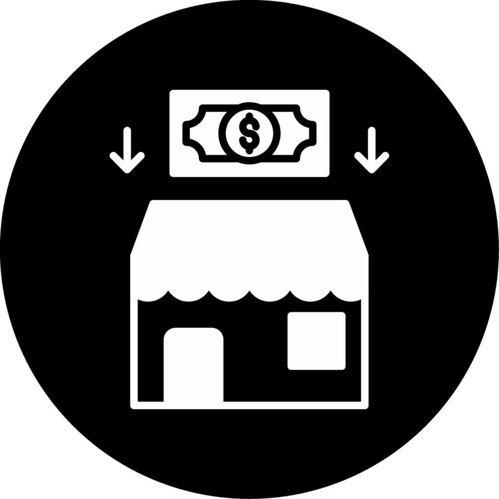 SBA Small Business Loan Icon Glyph Circle Inverted vector