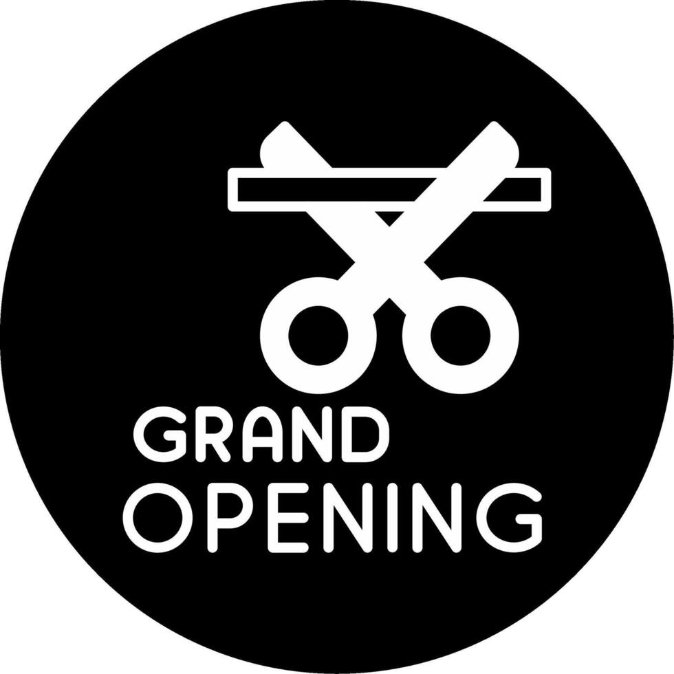 Grand Opening Ceremony Invite Glyph Circle Inverted vector