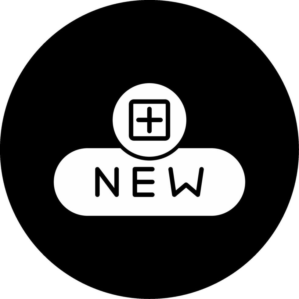 Create New File Button Glyph Circle Inverted vector