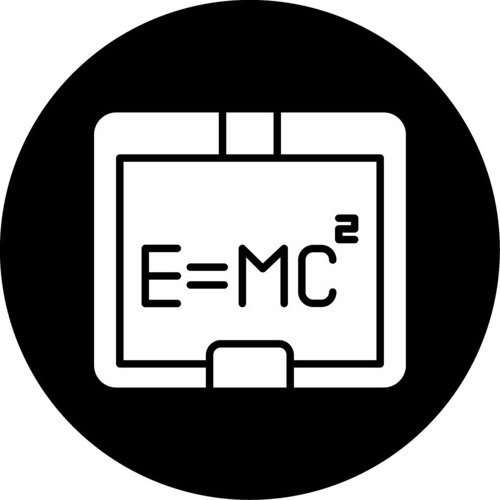 matemáticas ecuación con variables glifo circulo invertido vector