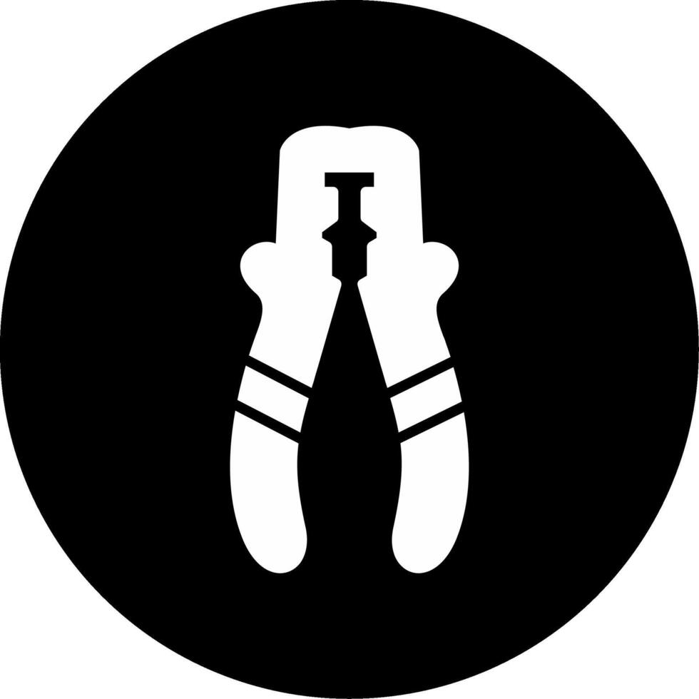 Terminal Crimping Tool Glyph Circle Inverted vector
