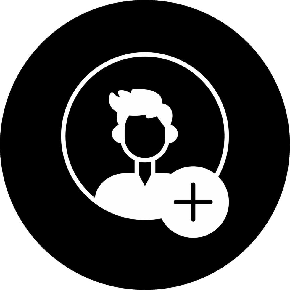 Follow Account Page Glyph Circle Inverted vector