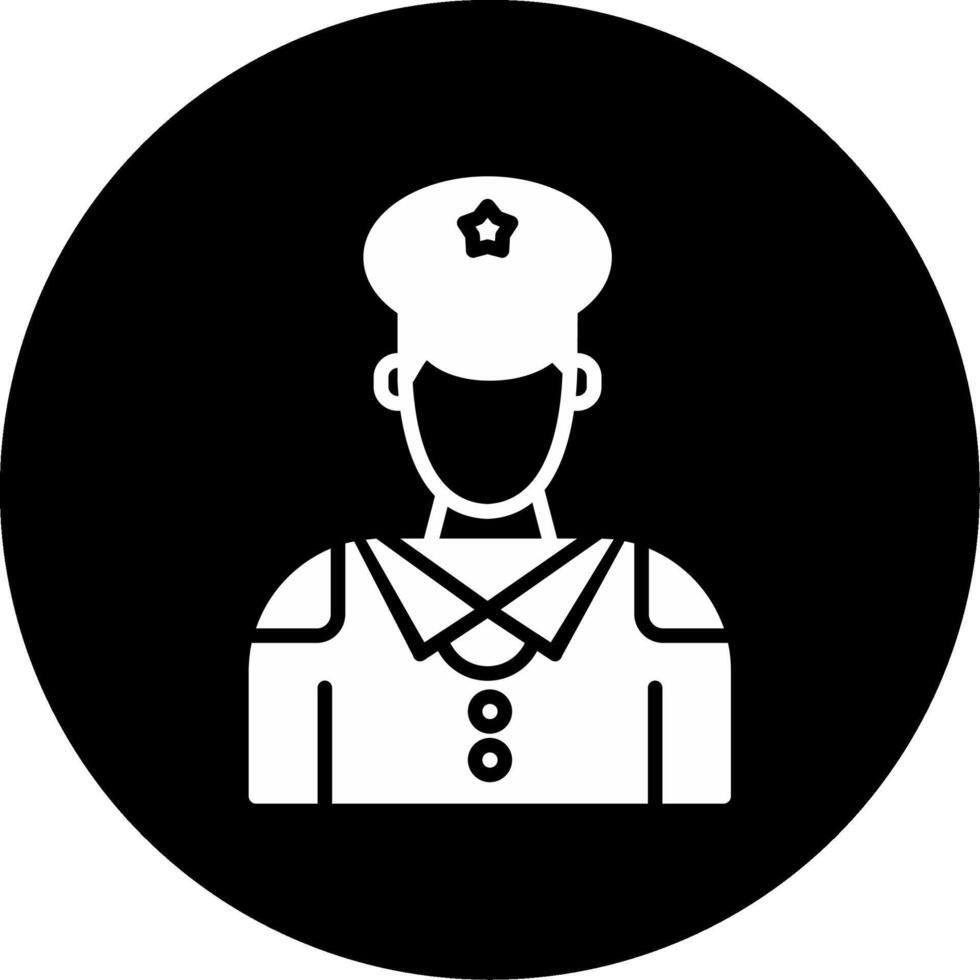 Transit Police Patrol Officer Glyph Circle Inverted vector