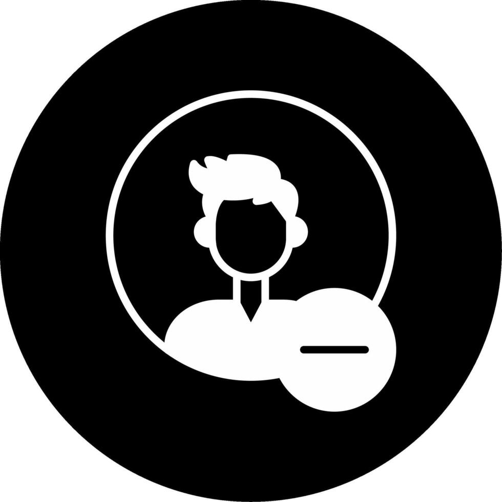 Unfollow Social Profile Glyph Circle Inverted vector