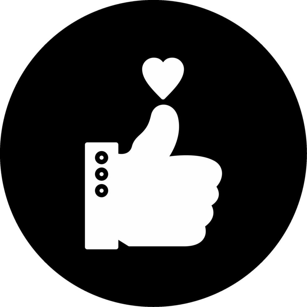 Like Social Post Glyph Circle Inverted vector