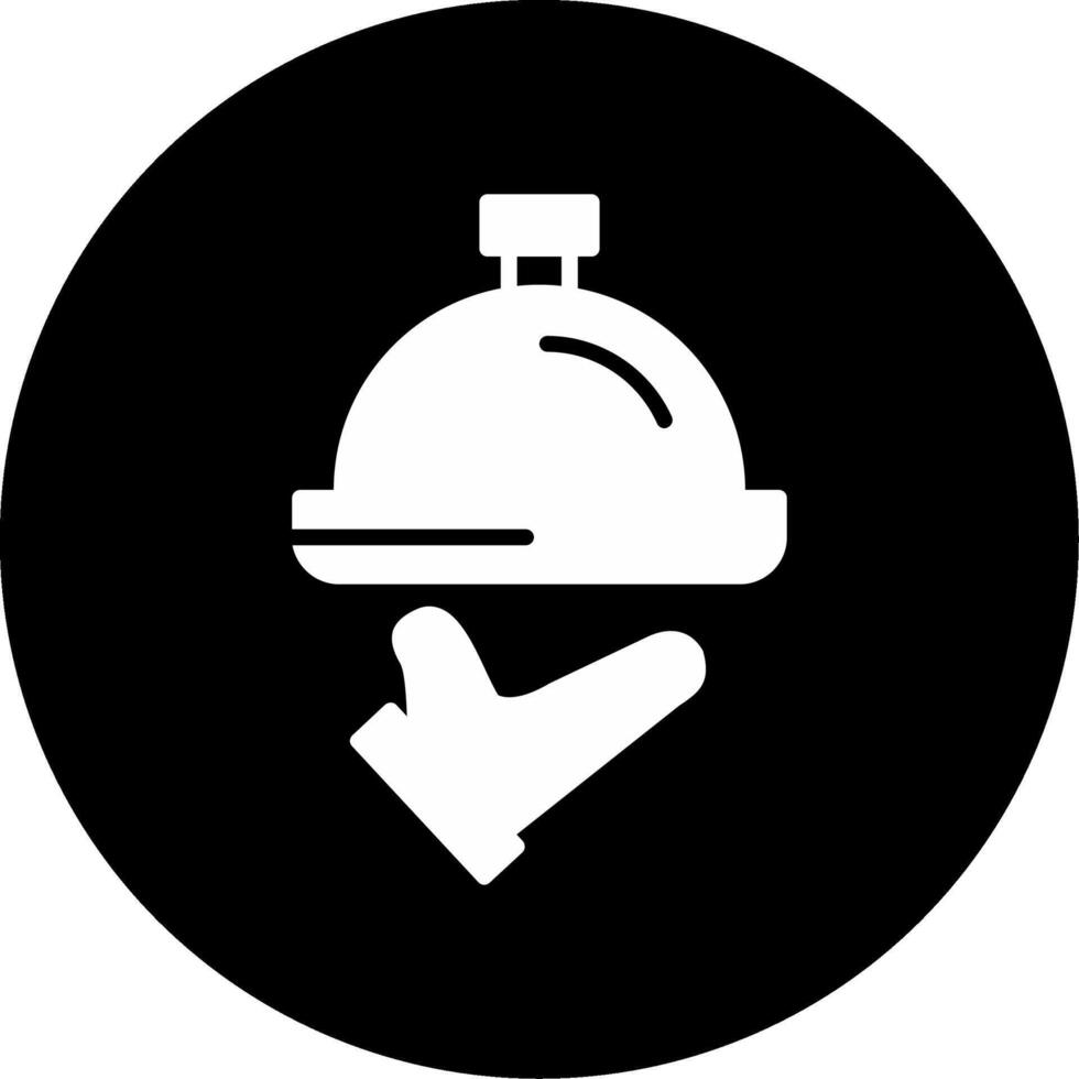 Onboard Food Meal Service Glyph Circle Inverted vector