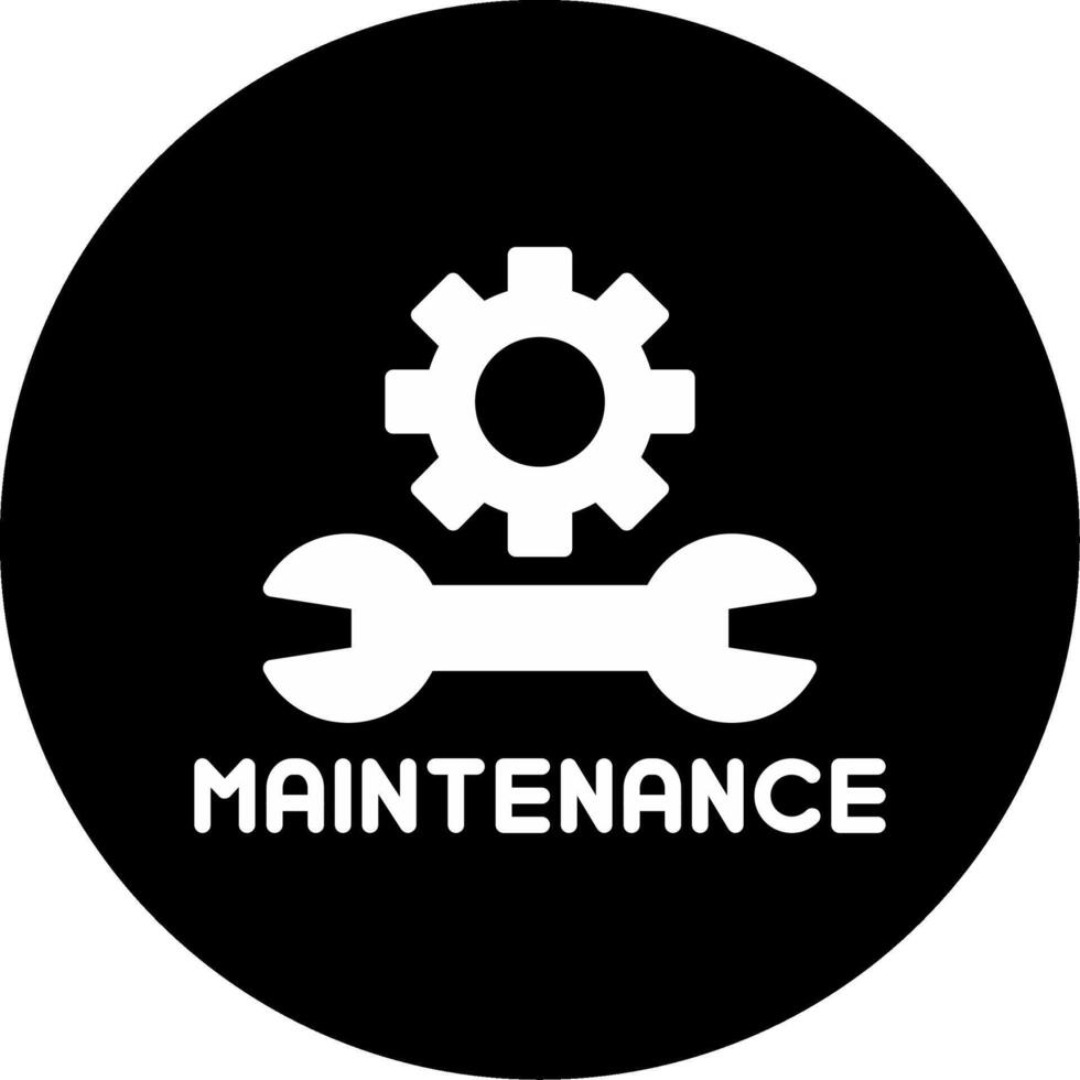 Routine Maintenance Notification Glyph Circle Inverted vector