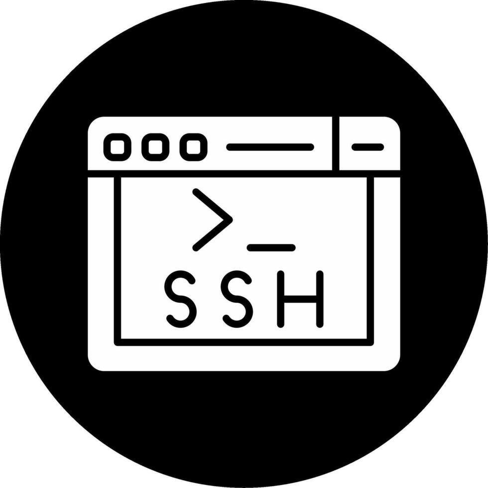 SSH Secure Access Symbol Glyph Circle Inverted vector
