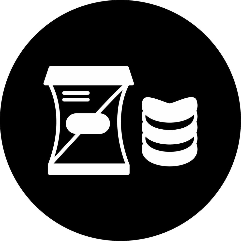 Healthy Desk Snack Box Glyph Circle Inverted vector