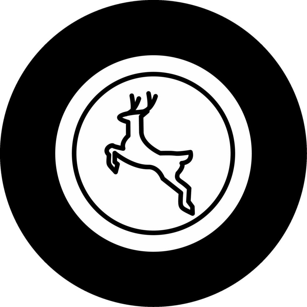 Deer Animal Crossing Alert Glyph Circle Inverted vector
