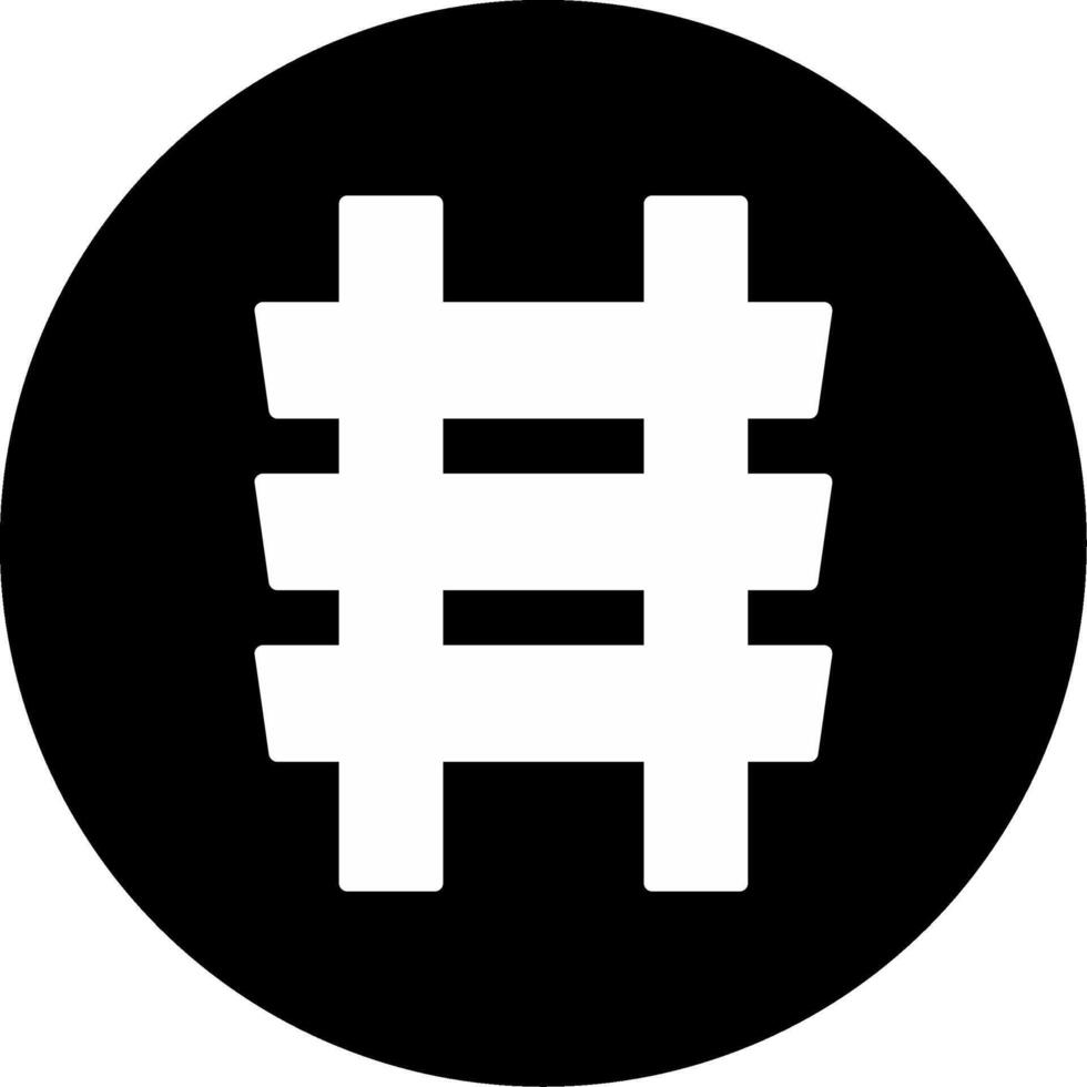 Underground Train Track System Glyph Circle Inverted vector