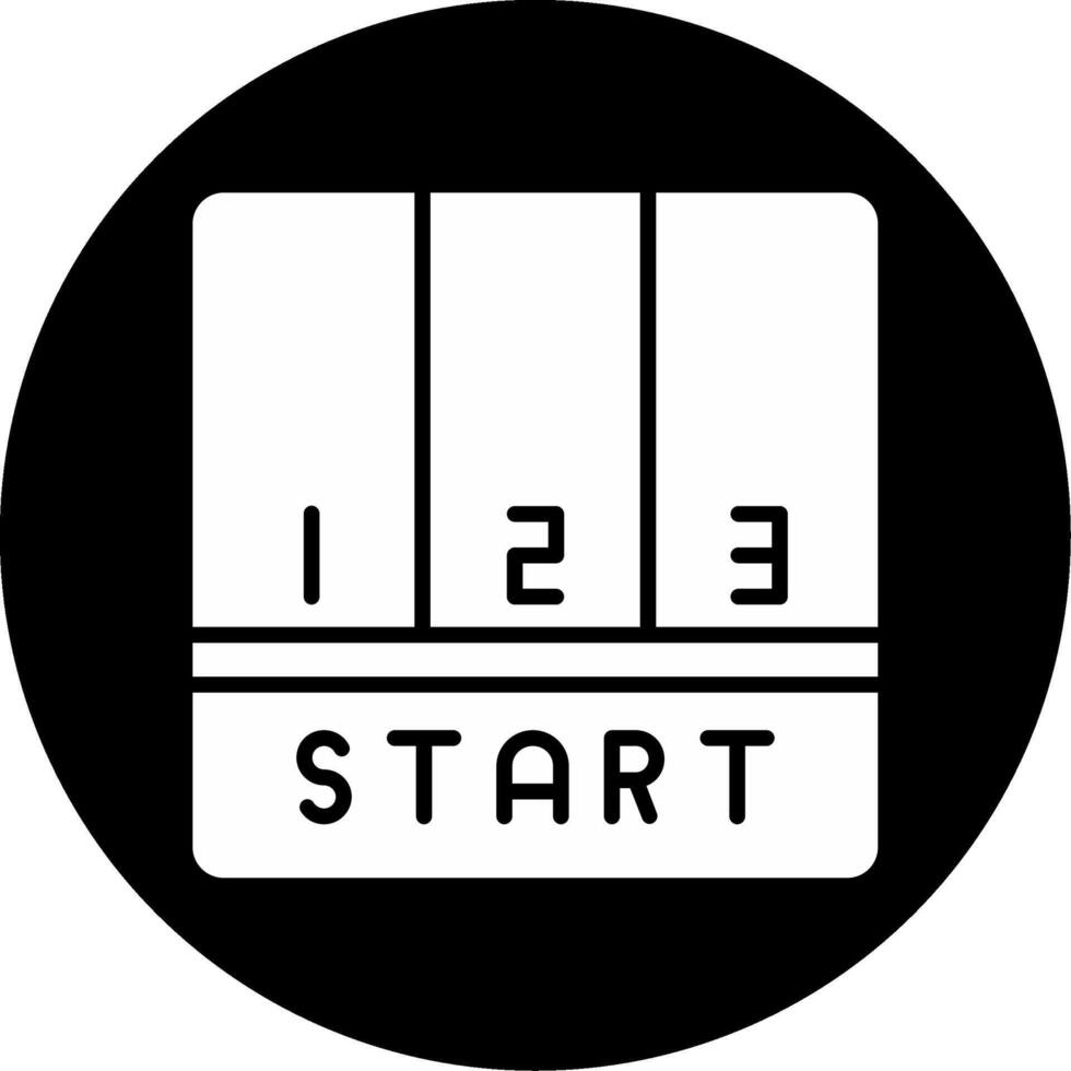 Track and Field Gear Glyph Circle Inverted vector