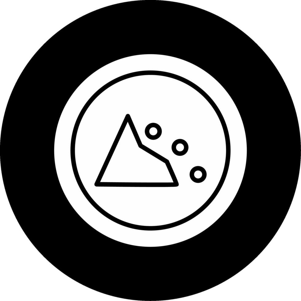 Danger Falling Rocks Symbol Glyph Circle Inverted vector