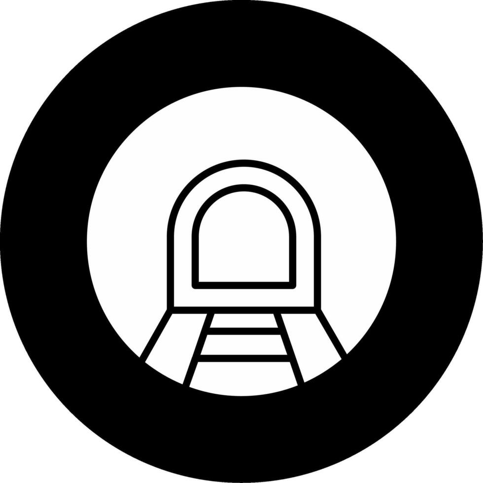 Enclosed Subway Tunnel Passage Glyph Circle Inverted vector