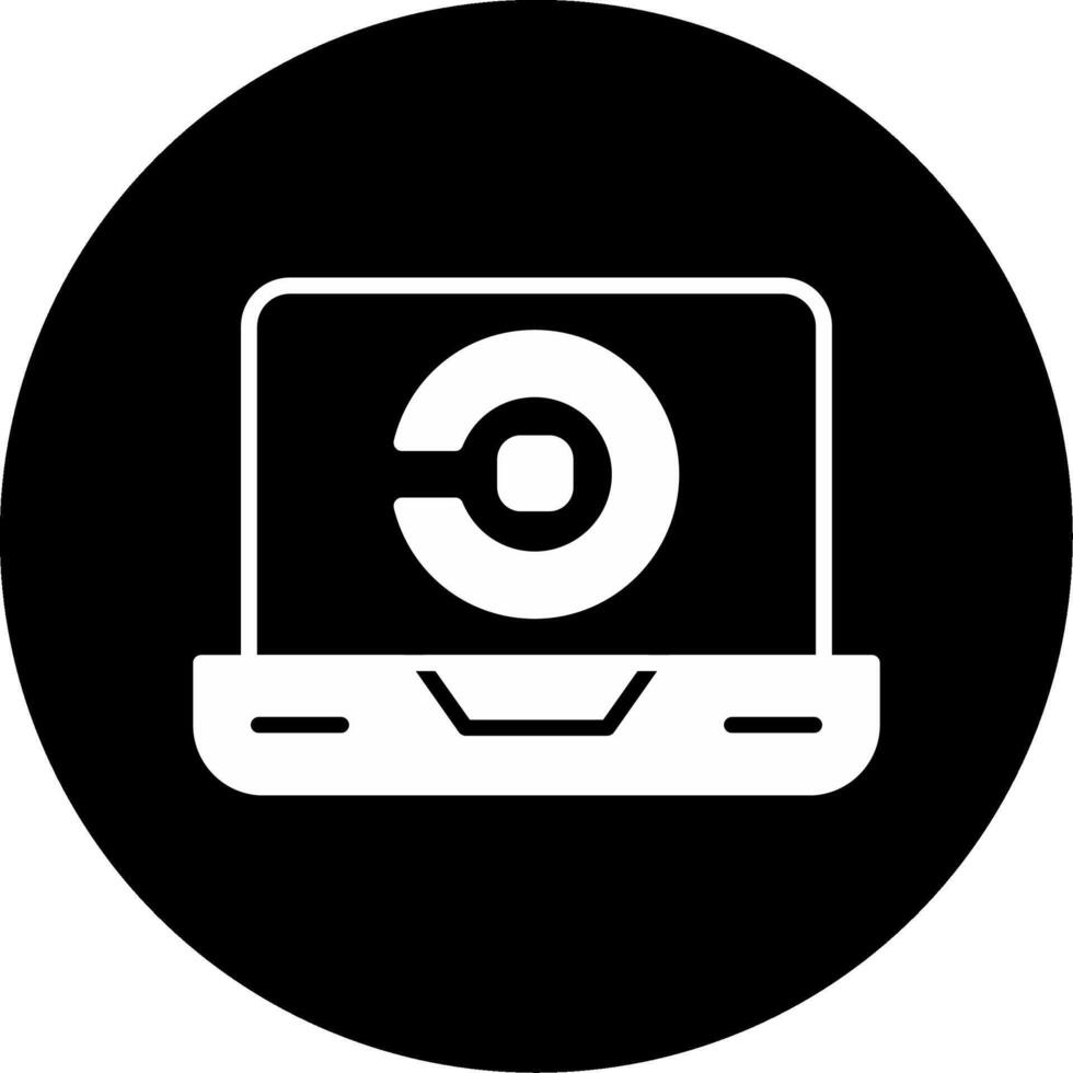 CircleCI Continuous Integration Glyph Circle Inverted vector