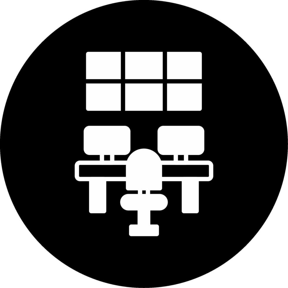 Station Central Control Room Glyph Circle Inverted vector