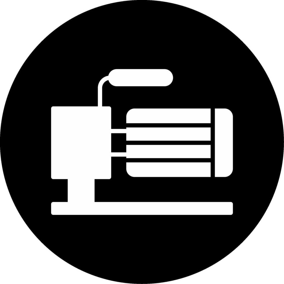 Hand Pump Vacuum Tool Glyph Circle Inverted vector