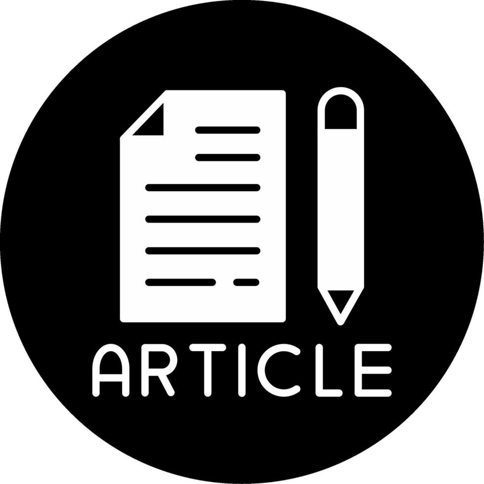 New Article Publication Alert Glyph Circle Inverted vector