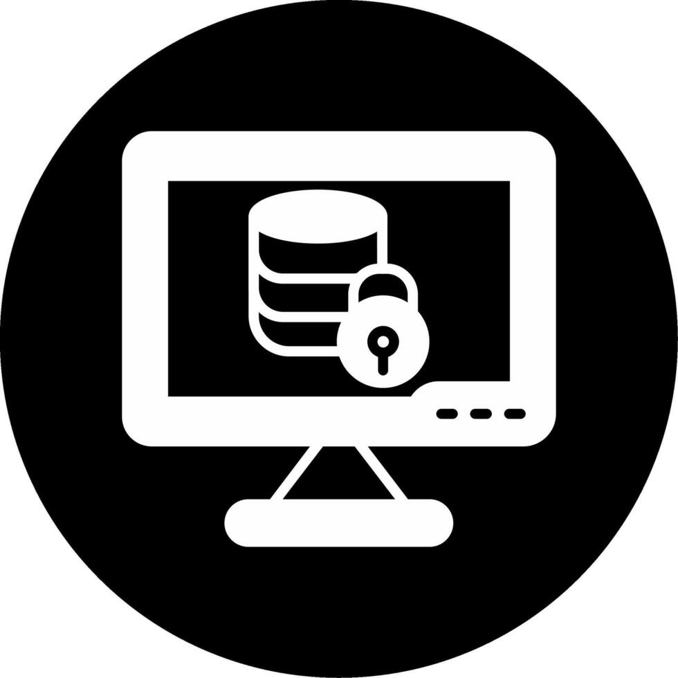 Enhanced Project Data Security Glyph Circle Inverted vector