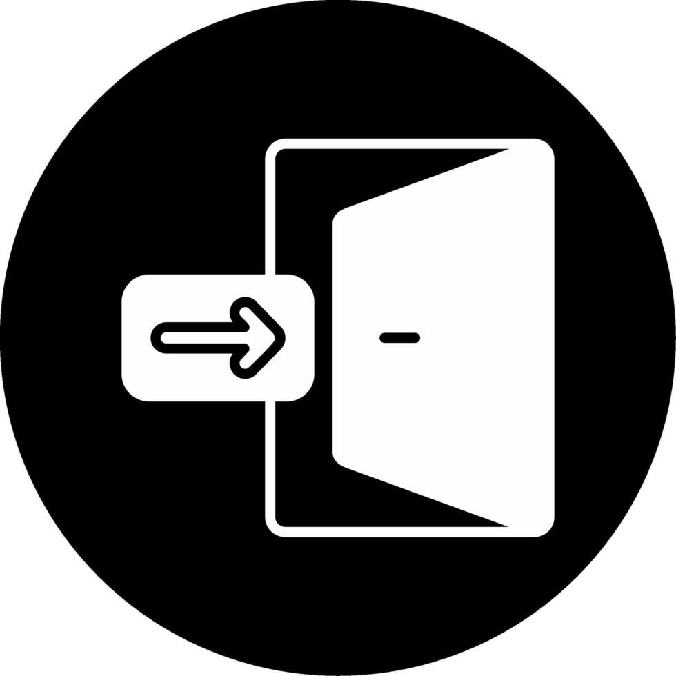 Aircraft Emergency Exit Door Glyph Circle Inverted vector