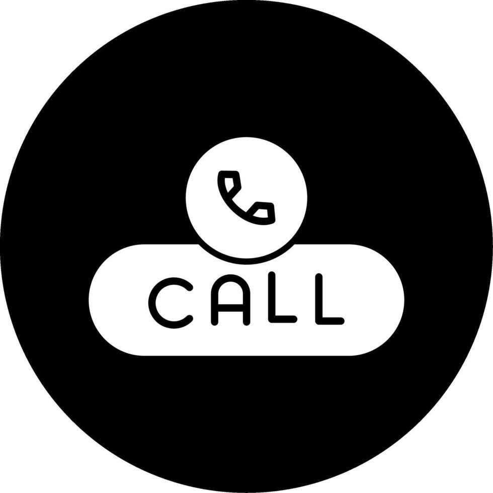 Call Now Button Glyph Circle Inverted vector