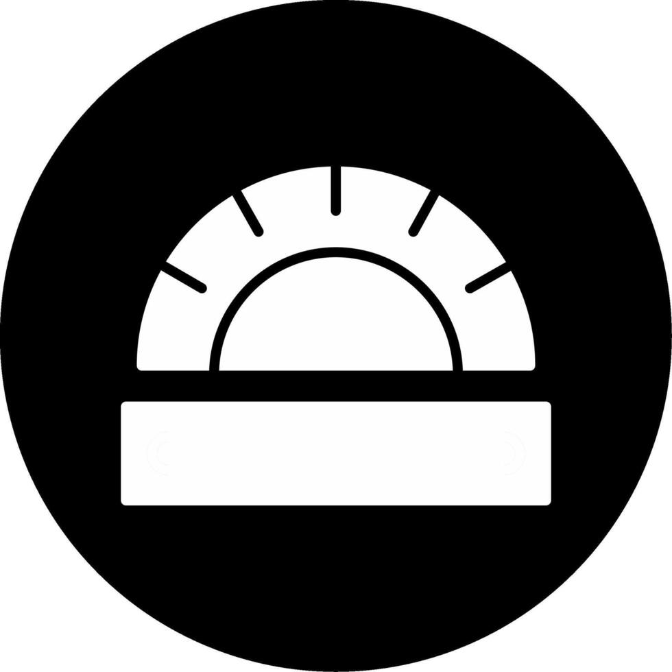 Straight Ruler Measurement Glyph Circle Inverted vector