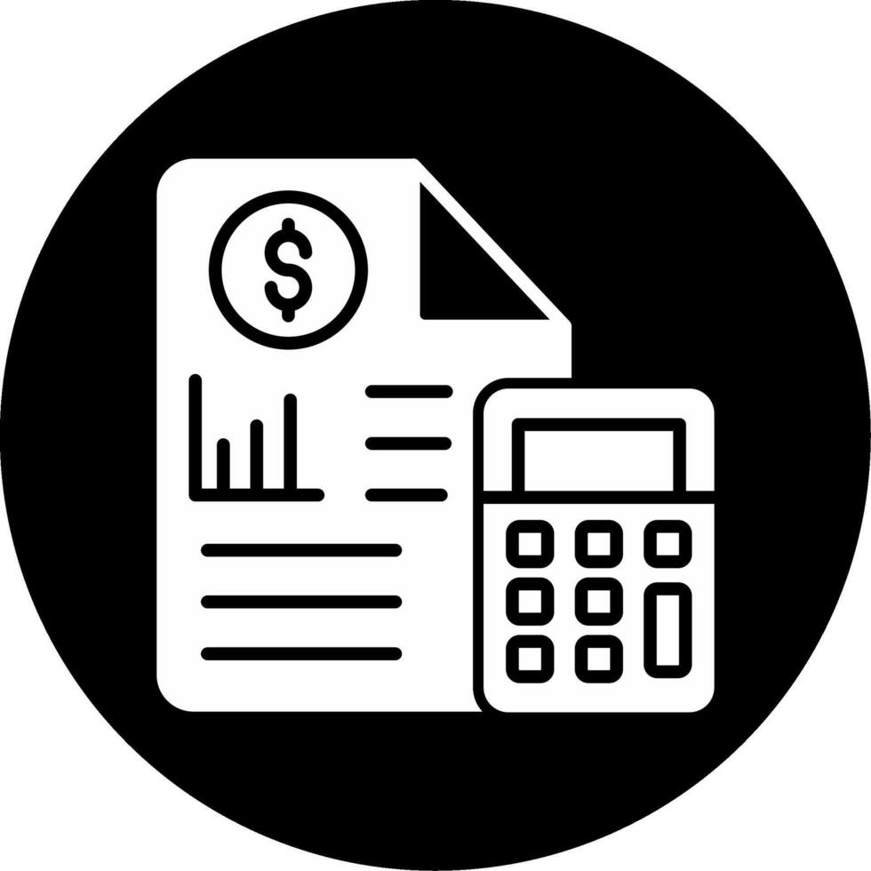 Monthly Budget Planning Sheet Glyph Circle Inverted vector