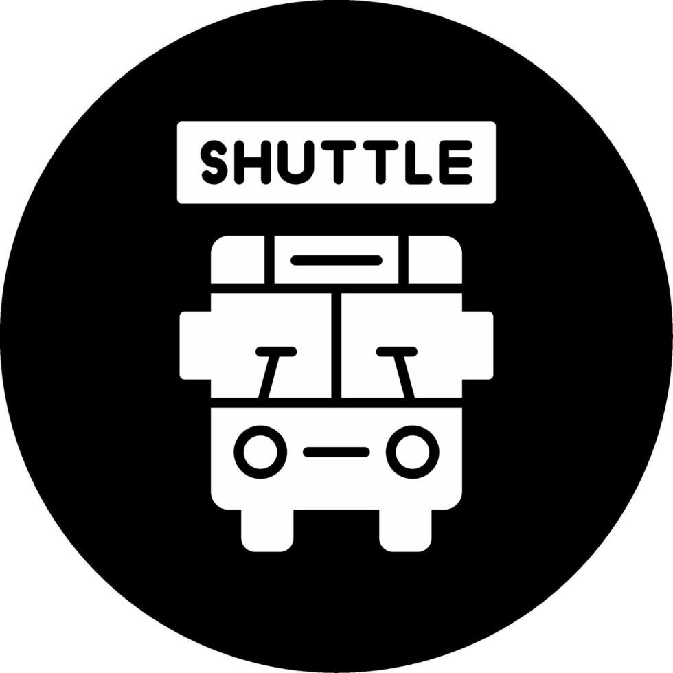 Airport Shuttle Service Glyph Circle Inverted vector