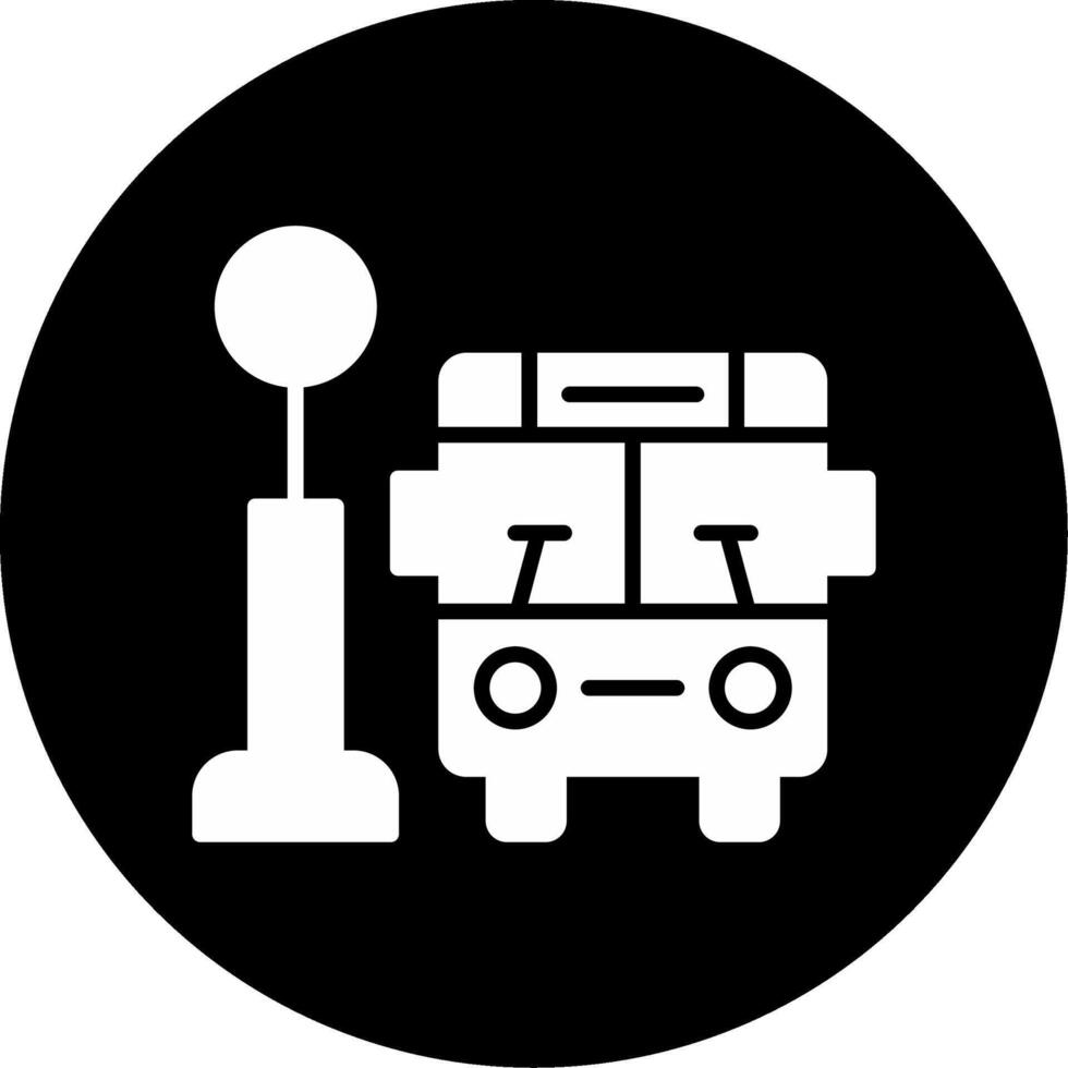 Daily Commuter Bus Glyph Circle Inverted vector