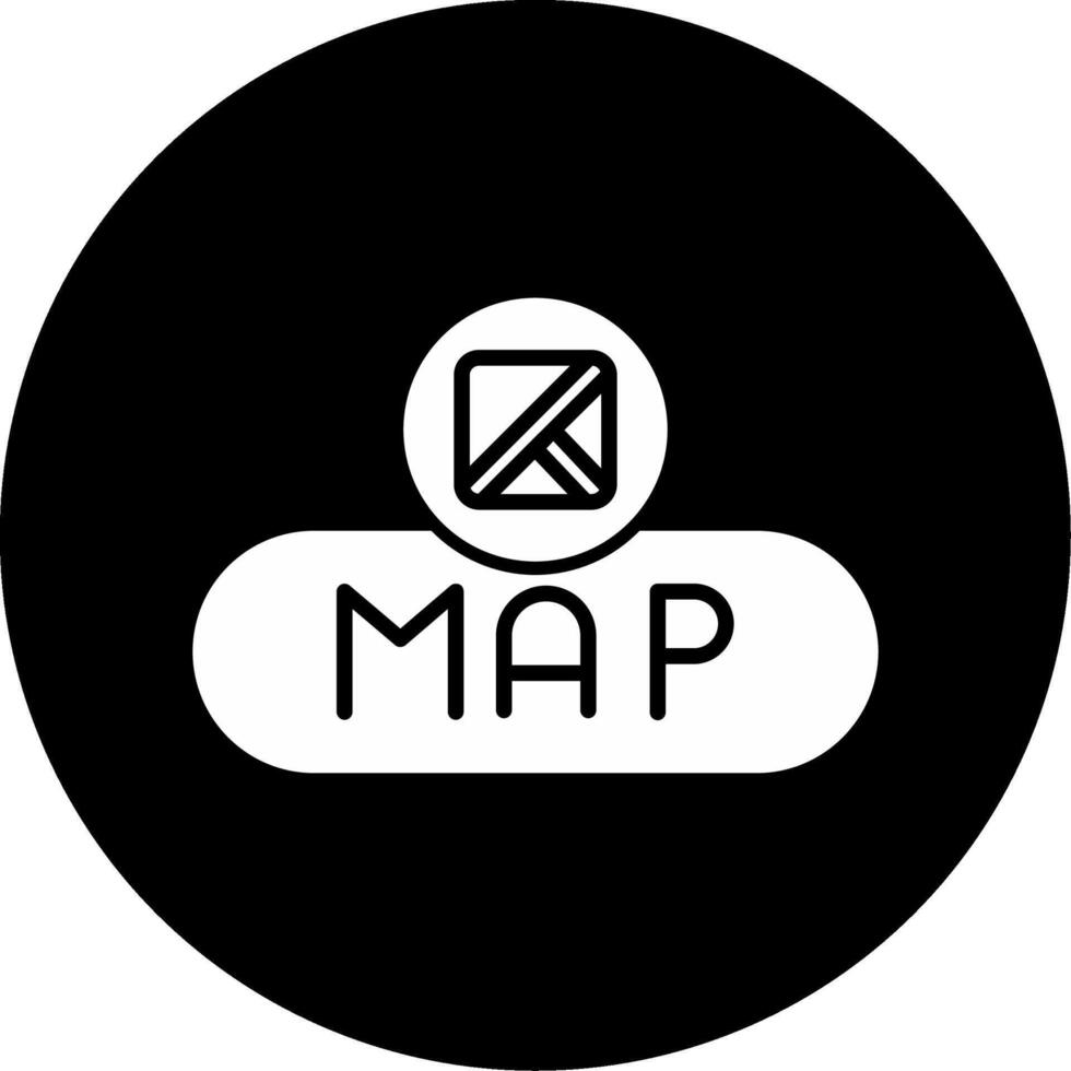 View Map Button Glyph Circle Inverted vector