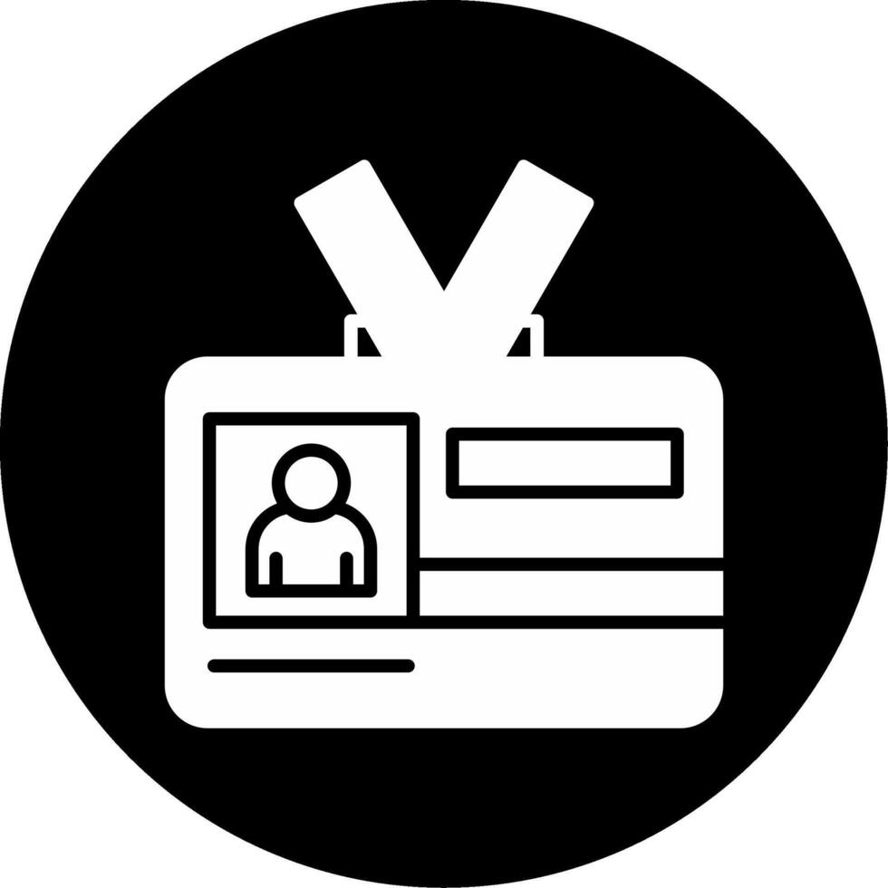 Employee ID Lanyard Glyph Circle Inverted vector