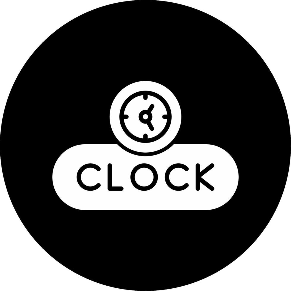 View Clock Button Glyph Circle Inverted vector
